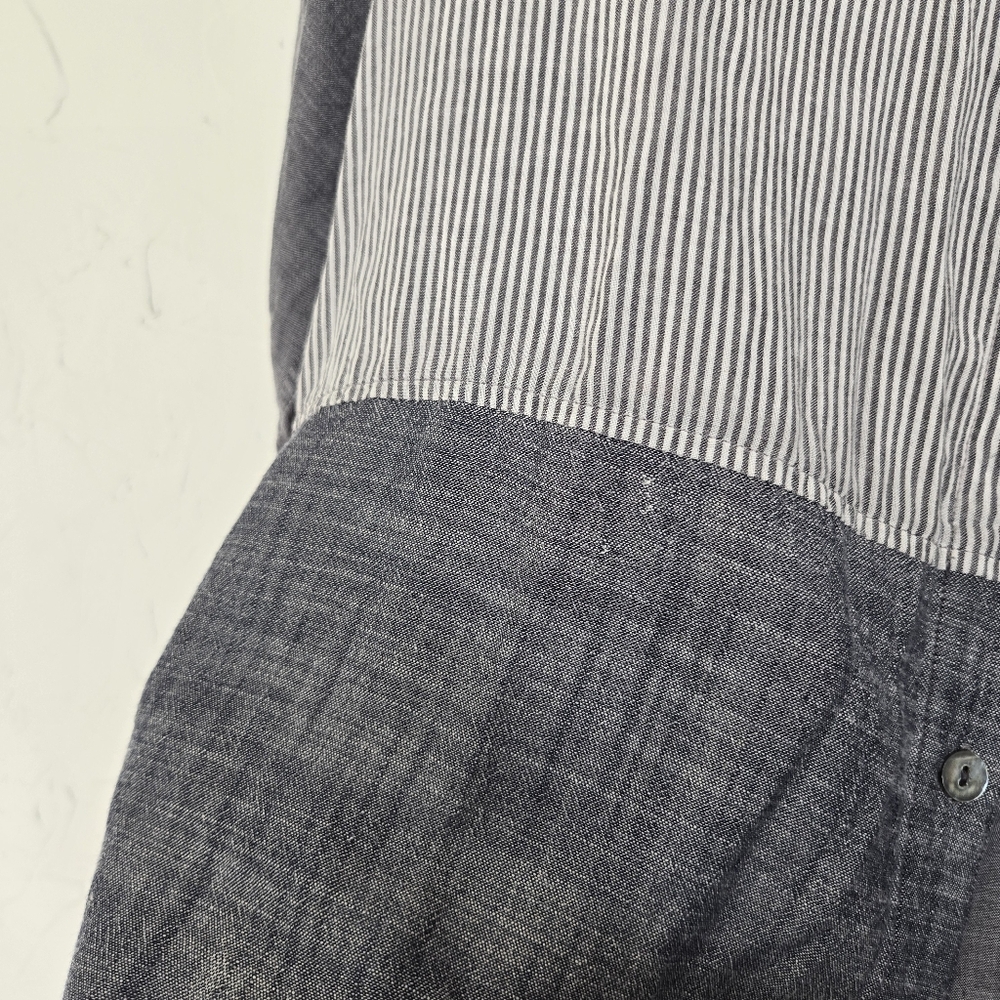 John Mark Patchwork Button Detail Oversized Gray … - image 5